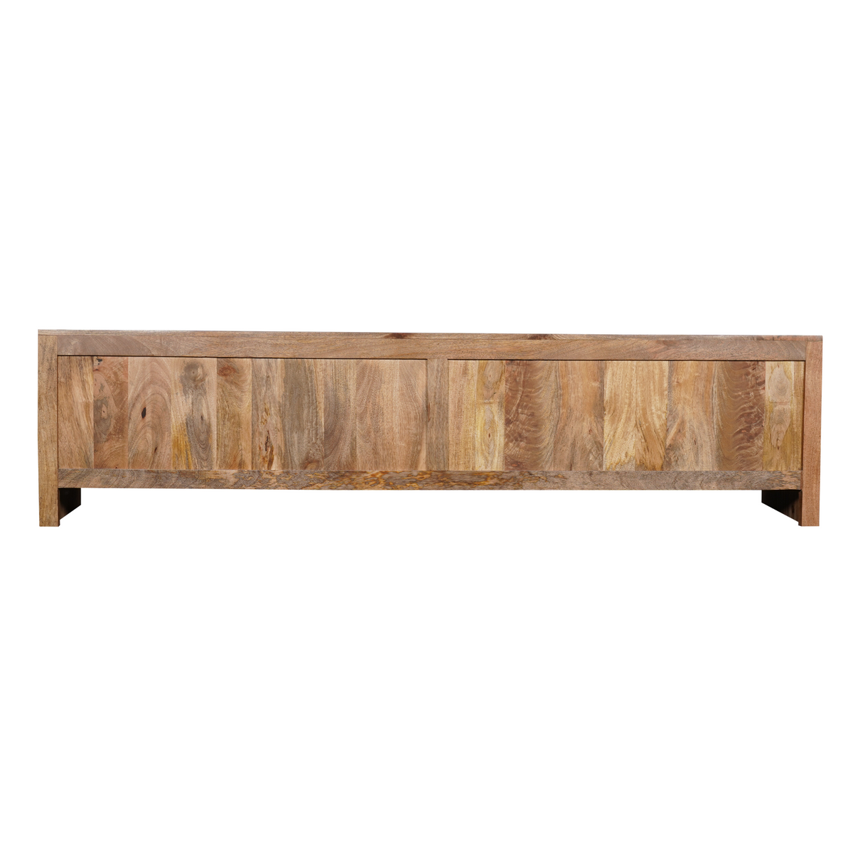 TV Cabinet – Mango Wood, Minimalist Design, Natural Warm Look, Storage with Cabinet Doors – Tense | Starfurn