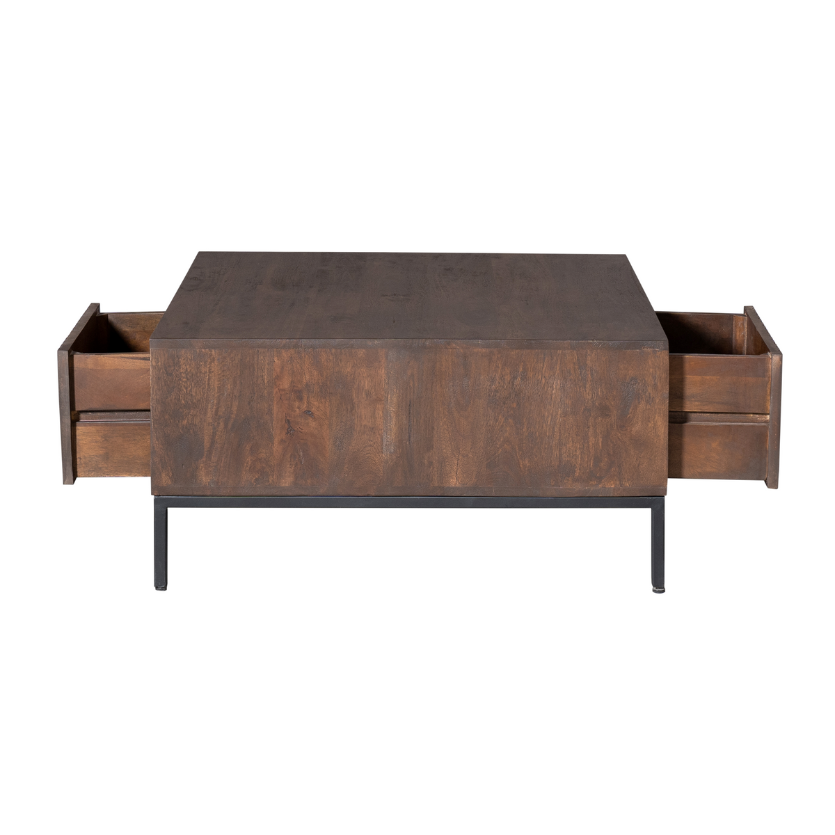 Coffee Table - Square Design, Mango Wood, Metal Frame - Madison | Starfurn