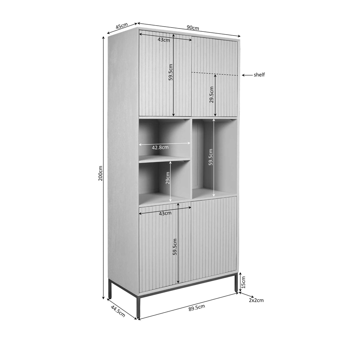 Bookcase Madison Brown | 90 cm