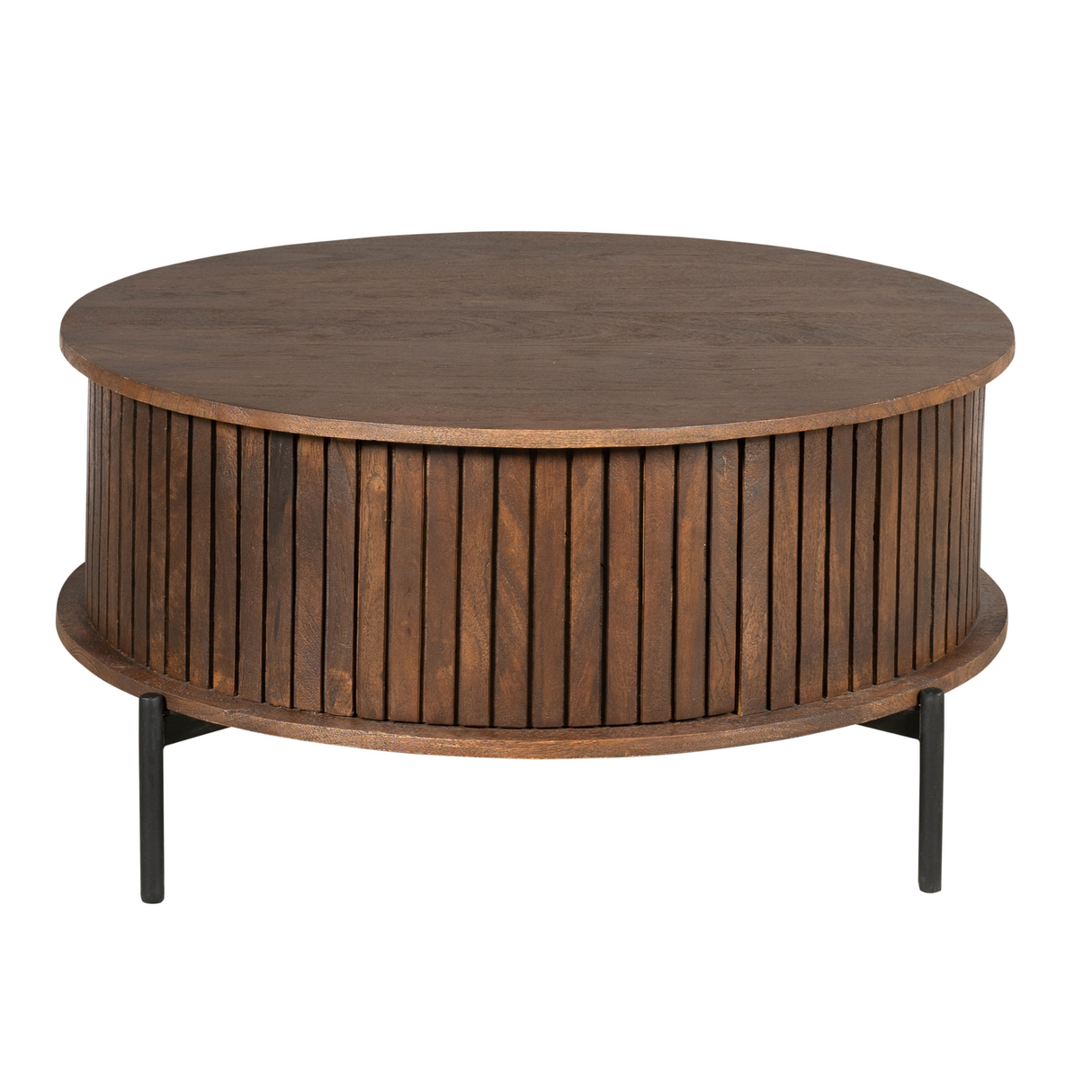 Couchtisch – Mangoholz, Lattenmuster, Braune Oberfläche – Madison | Starfurn