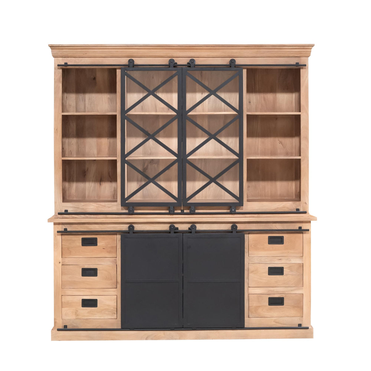 Display Cabinet – Modern Design, Natural Color, Mango Wood – Fresno | Starfurn