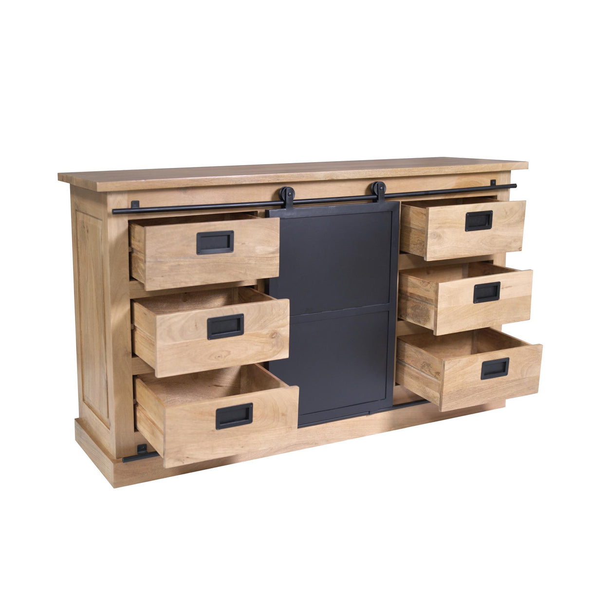 Sideboard – Mango Wood, Black Metal, Natural Finish – Fresno | Starfurn