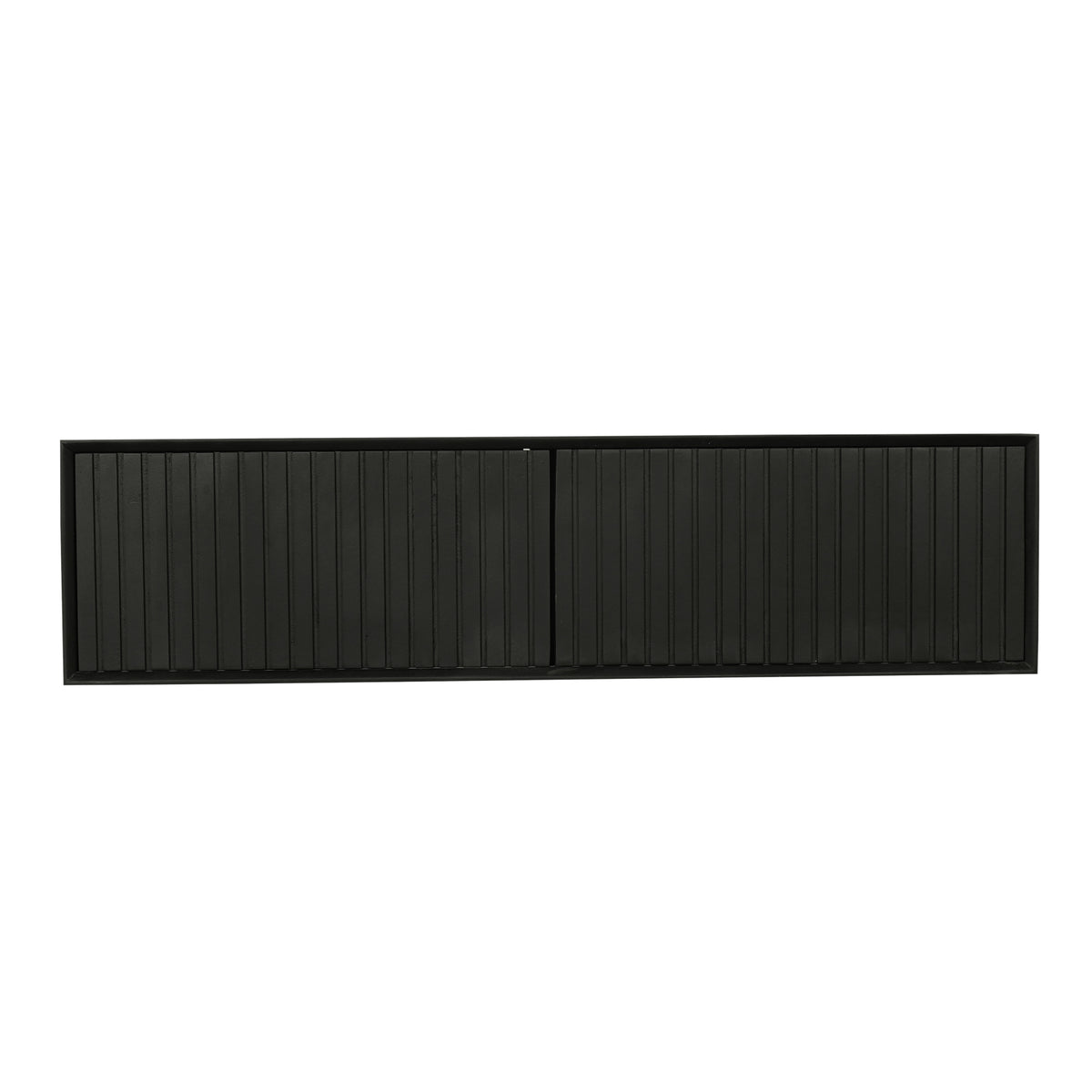 Floating TV Unit – Mango Wood, Vertical Slats, Handleless Push-to-Open – Madison | Starfurn