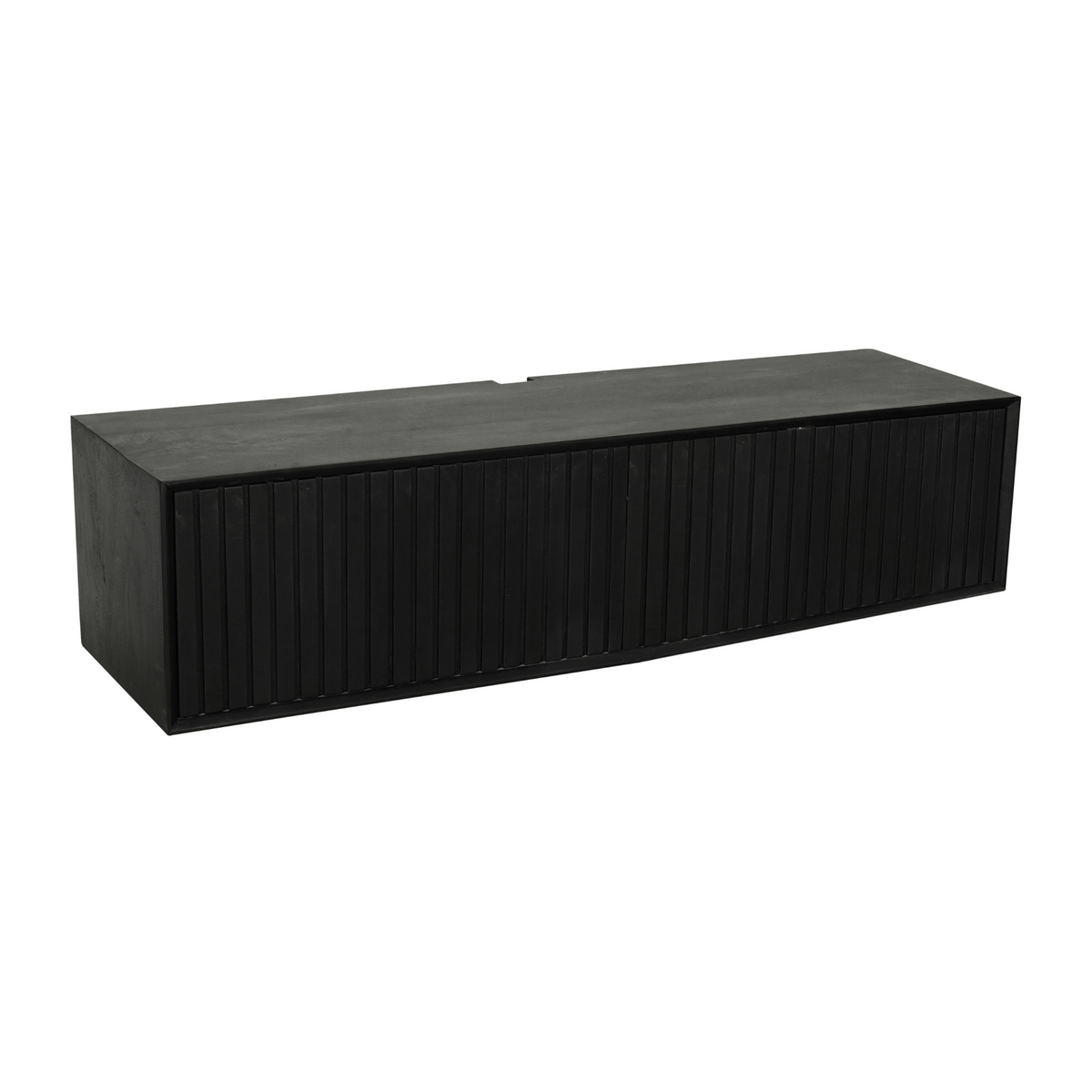 Floating TV Unit – Mango Wood, Vertical Slats, Handleless Push-to-Open – Madison | Starfurn