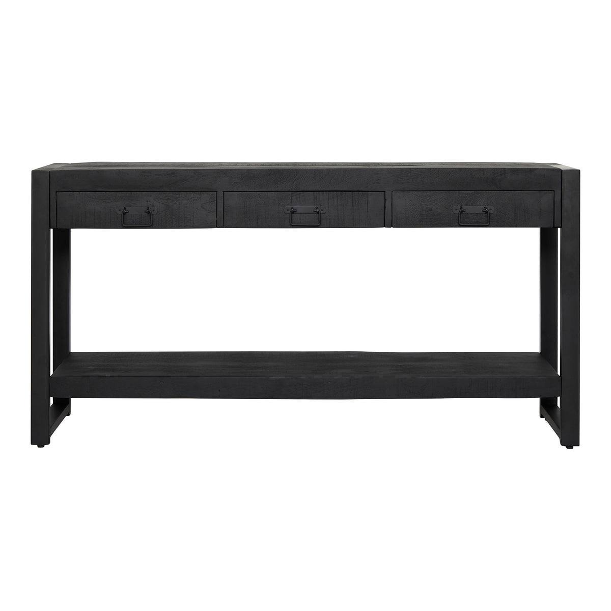 Side Table – Mango Wood Tabletop, Metal Frame, Black Finish – Boaz | Starfurn