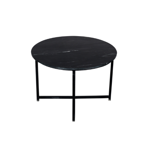 Coffee Table – Black Marble Top, Square Metal Frame, Modern Design – Collin | Starfurn