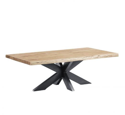 Coffee Table – Live Edge Design, Solid Mango Wood, Natural Finish – Natural | Starfurn