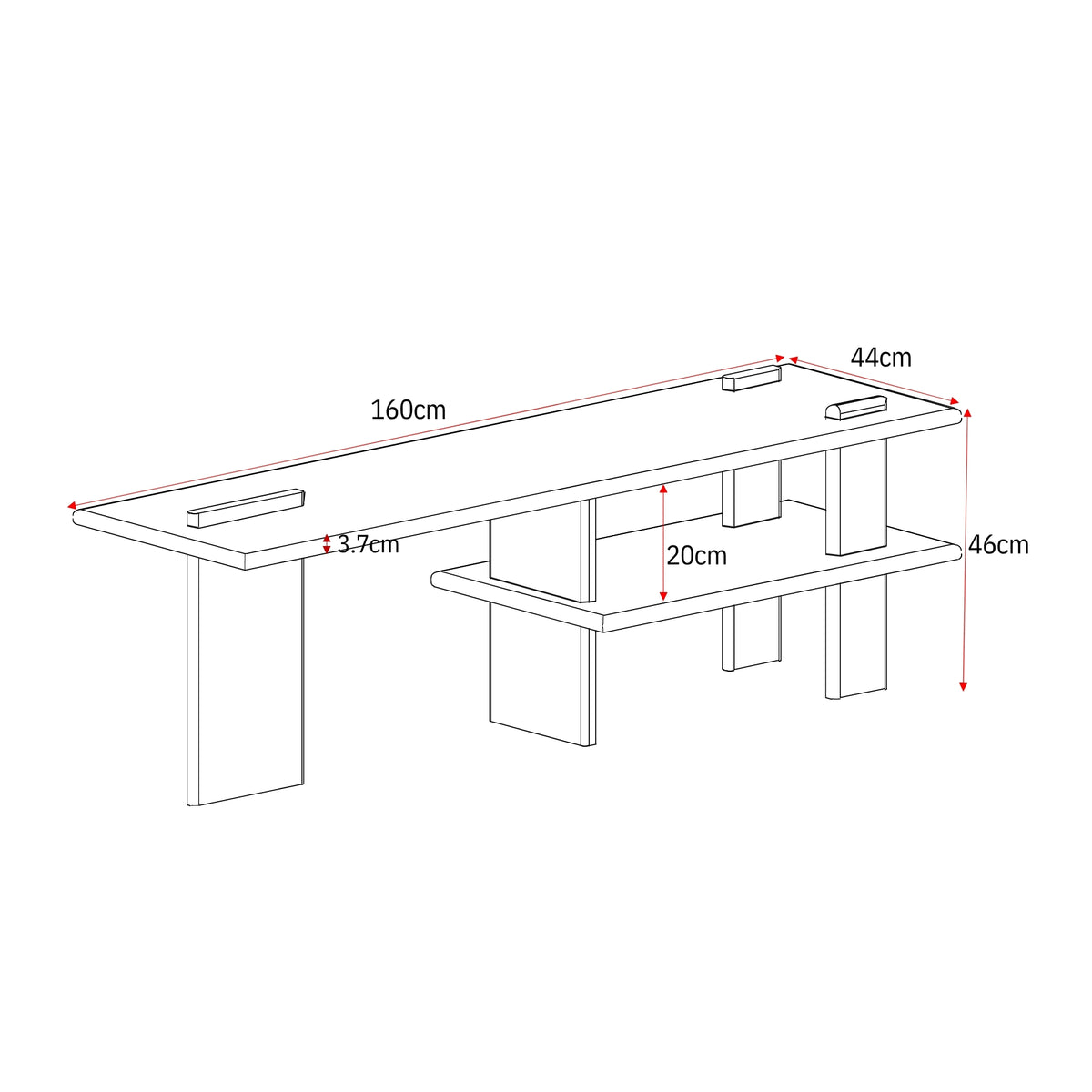 TV Unit – Modern Design, Natural Colour, Mango Wood – Lina | Starfurn