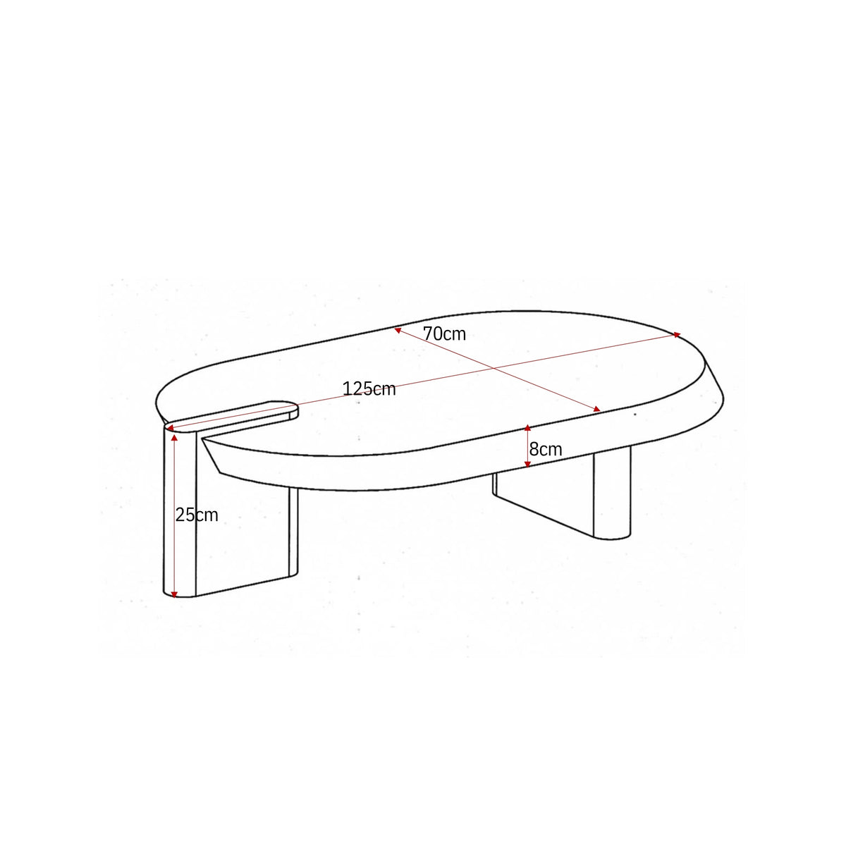 Coffee Table - Mango Wood, Brown, Wide Legs - Rava | Starfurn