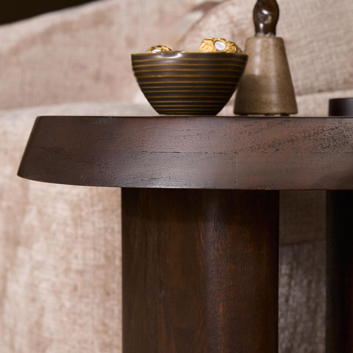 Coffee Table - Mango Wood, Brown, Wide Legs - Rava | Starfurn