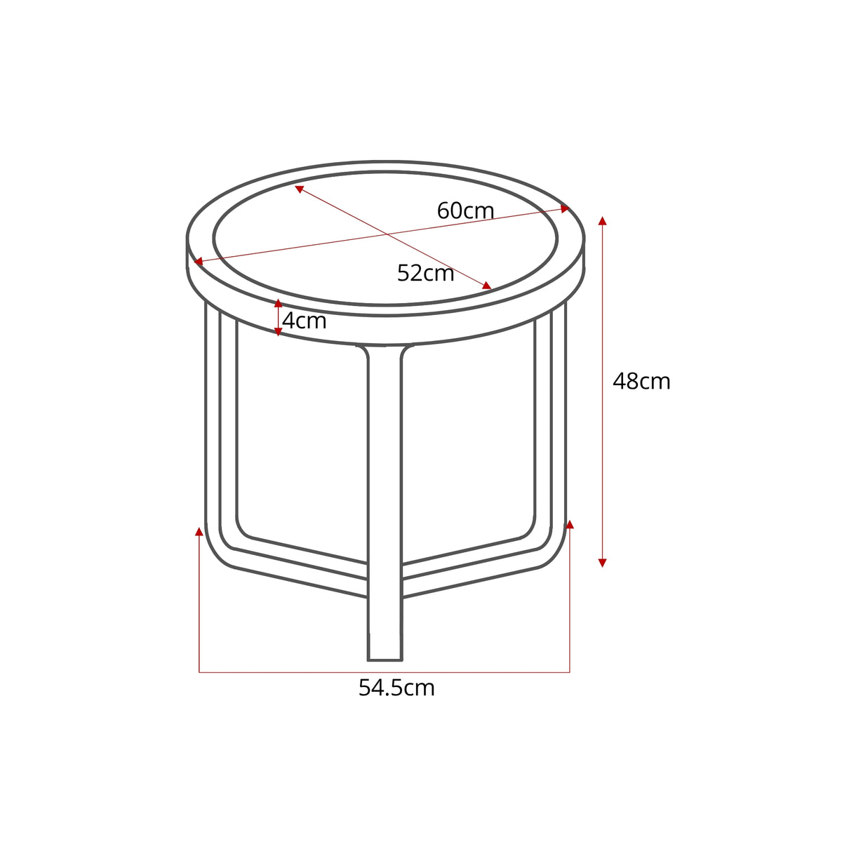 Couchtisch - Travertin Platte, Mangoholz Braun, Runde Form, 60 cm – Morris | Starfurn