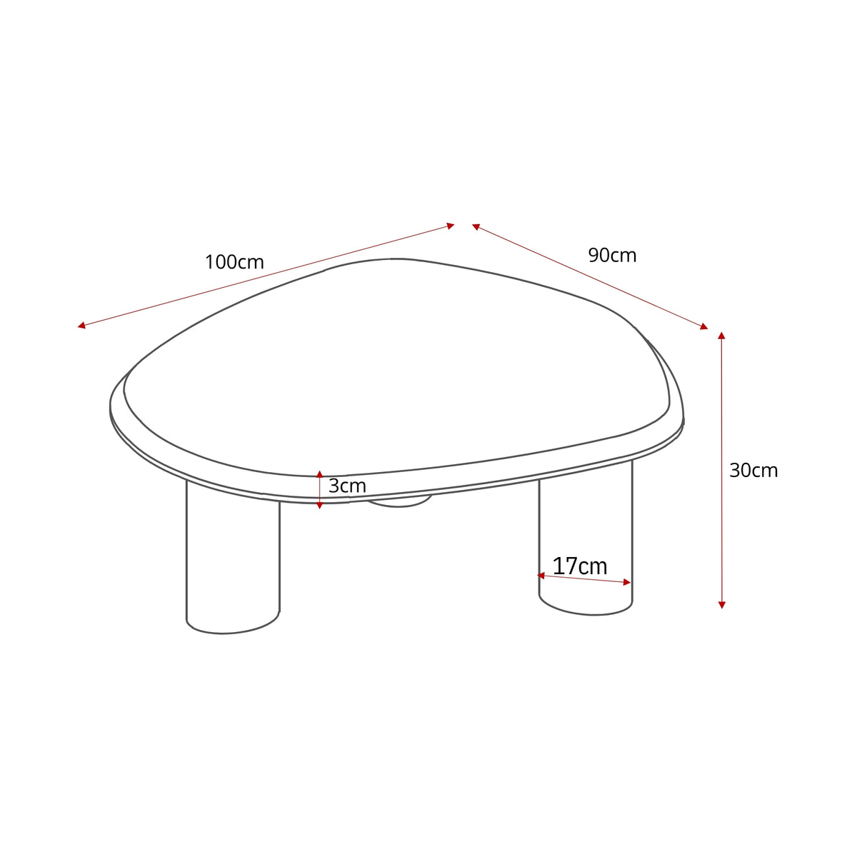 Coffee Table - Botticino Marble, Organic Shape, Solid Wood Legs - Nuvé | Starfurn