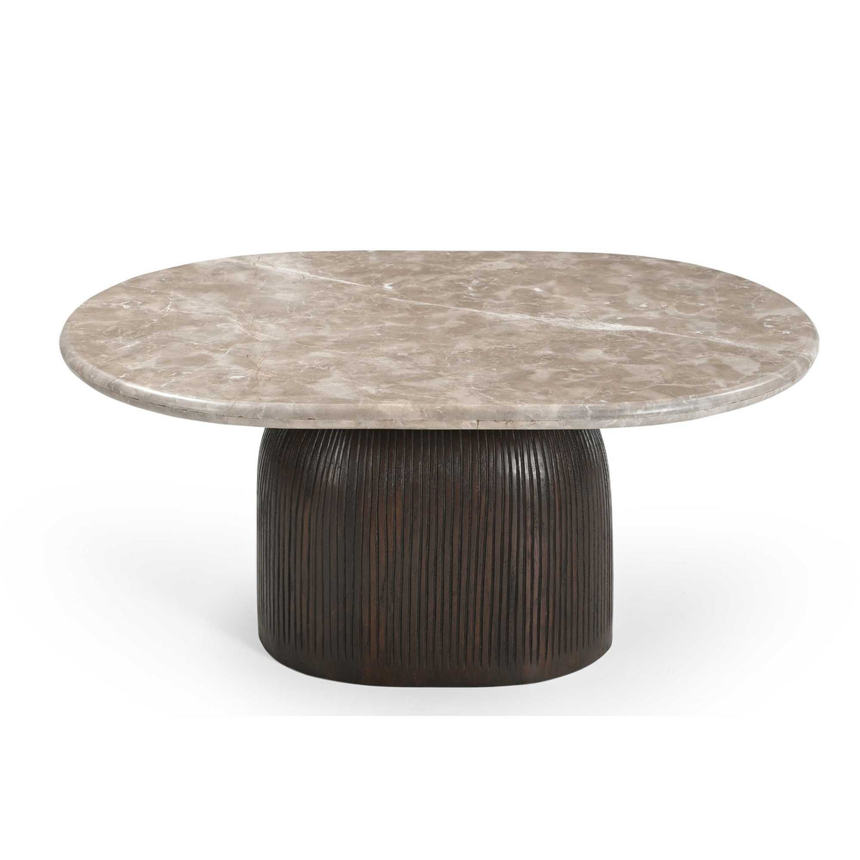 Couchtisch – Marmorplatte, Mangoholz, Rillenstruktur – Noel | Starfurn