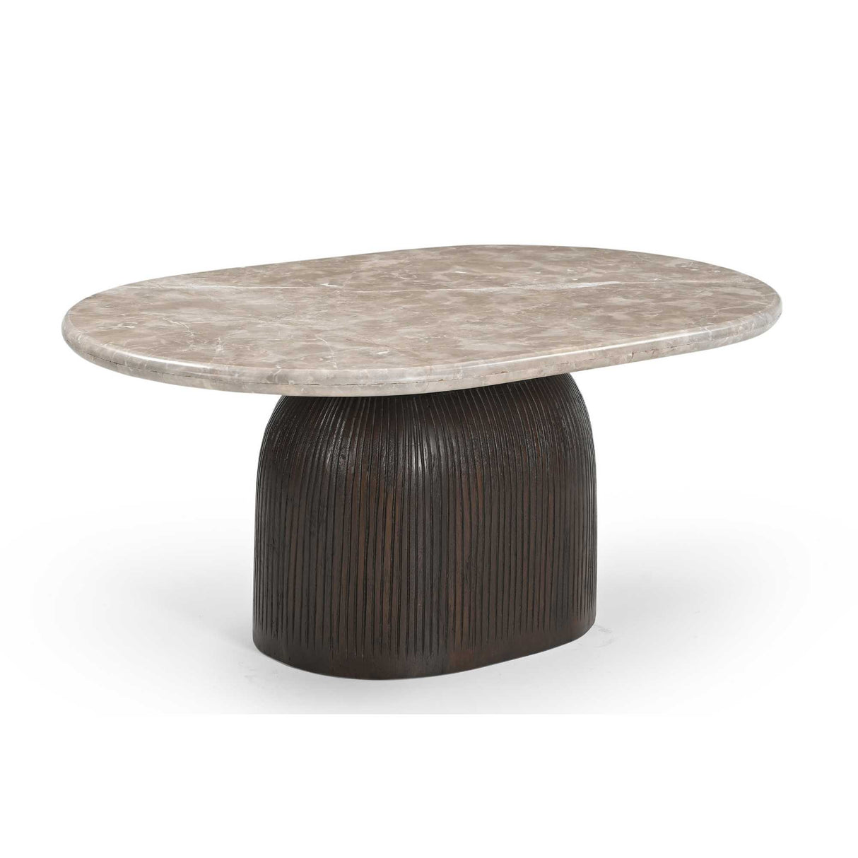 Couchtisch – Marmorplatte, Mangoholz, Rillenstruktur – Noel | Starfurn