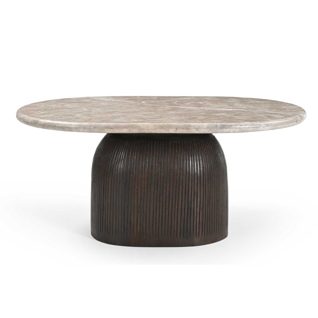 Couchtisch – Marmorplatte, Mangoholz, Rillenstruktur – Noel | Starfurn