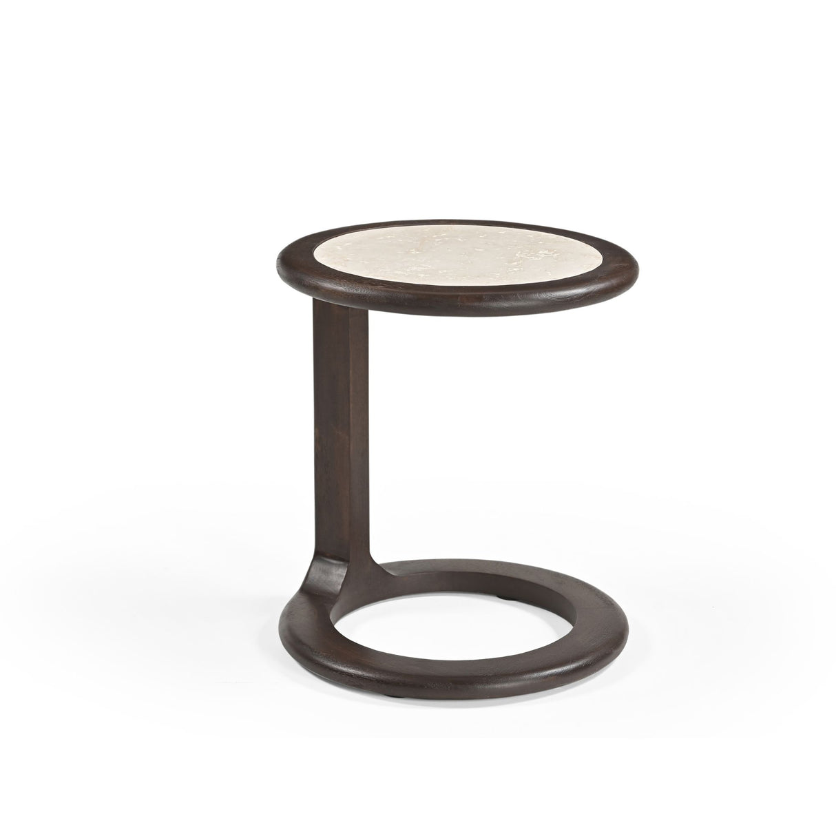 Beistelltisch – Modernes Design, Braunton, Mangoholz und Travertin – Vinn | Starfurn