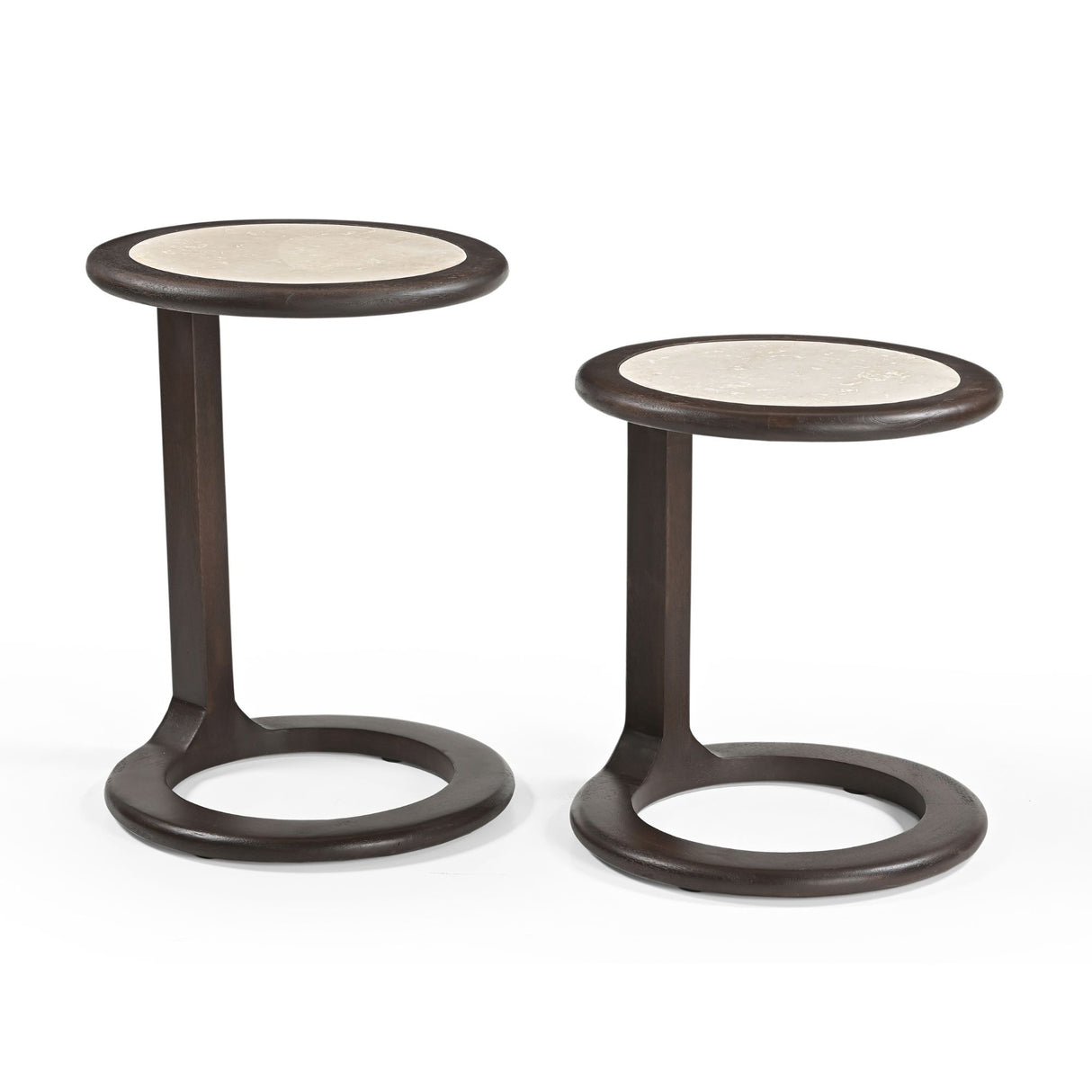 Beistelltisch – Modernes Design, Braunton, Mangoholz und Travertin – Vinn | Starfurn