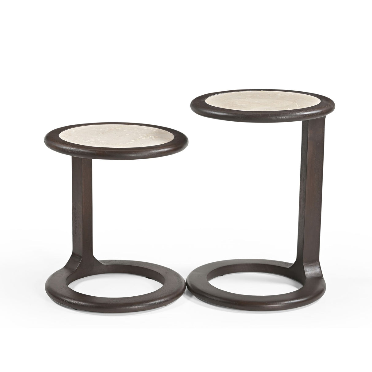 Beistelltisch – Modernes Design, Braunton, Mangoholz und Travertin – Vinn | Starfurn