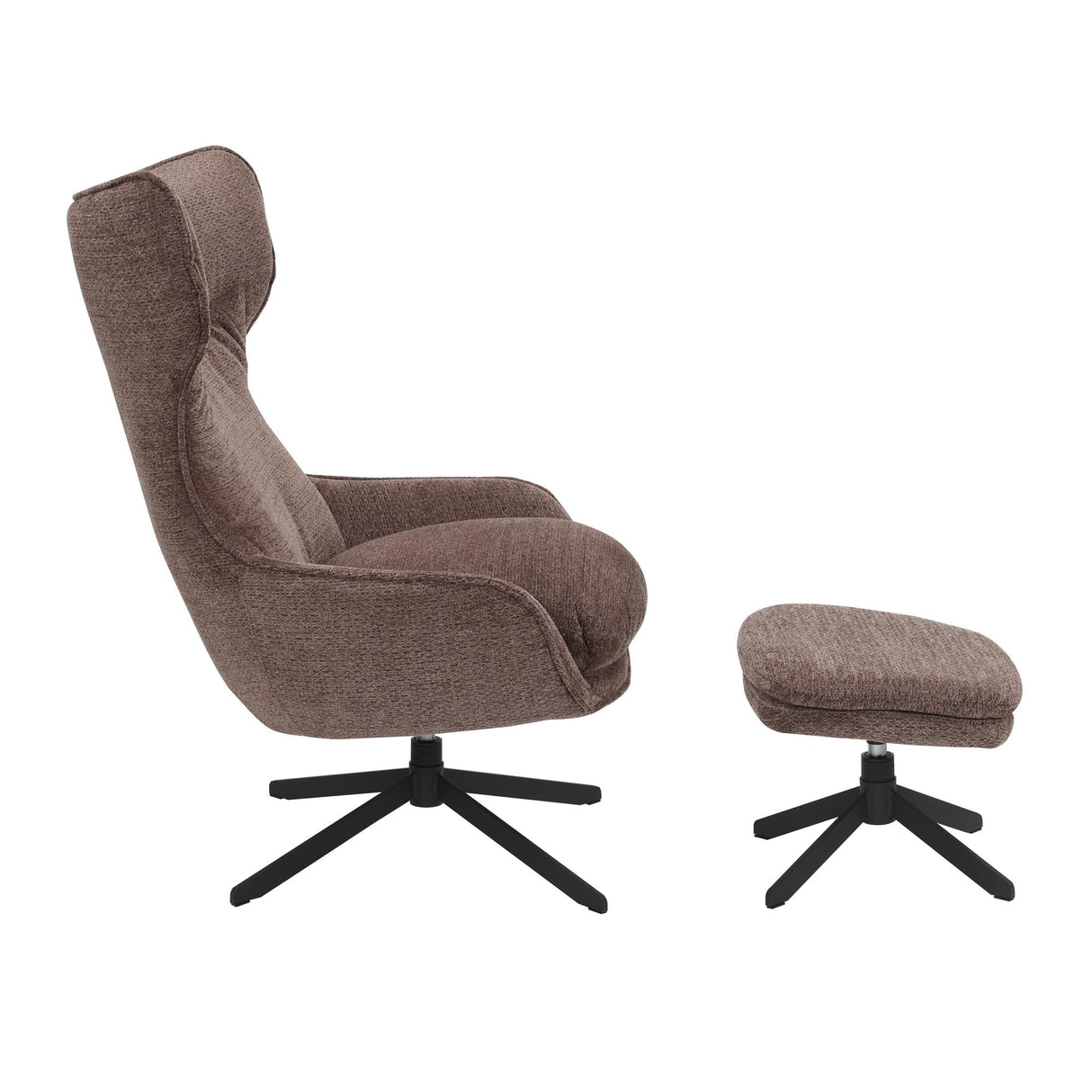 Sessel – Violettbezug, Drehfunktion, Schwarzmetall - Olivia | Starfurn