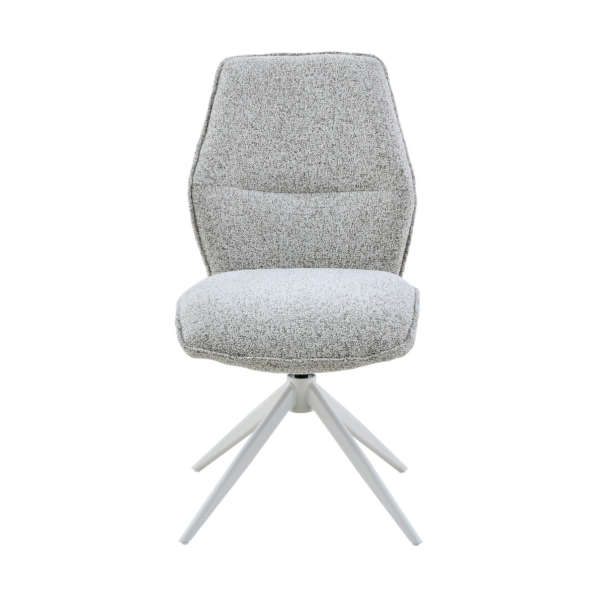 Dining Chair – Light Grey Upholstery, Swivel Function, Metal Frame – Hera | Starfurn