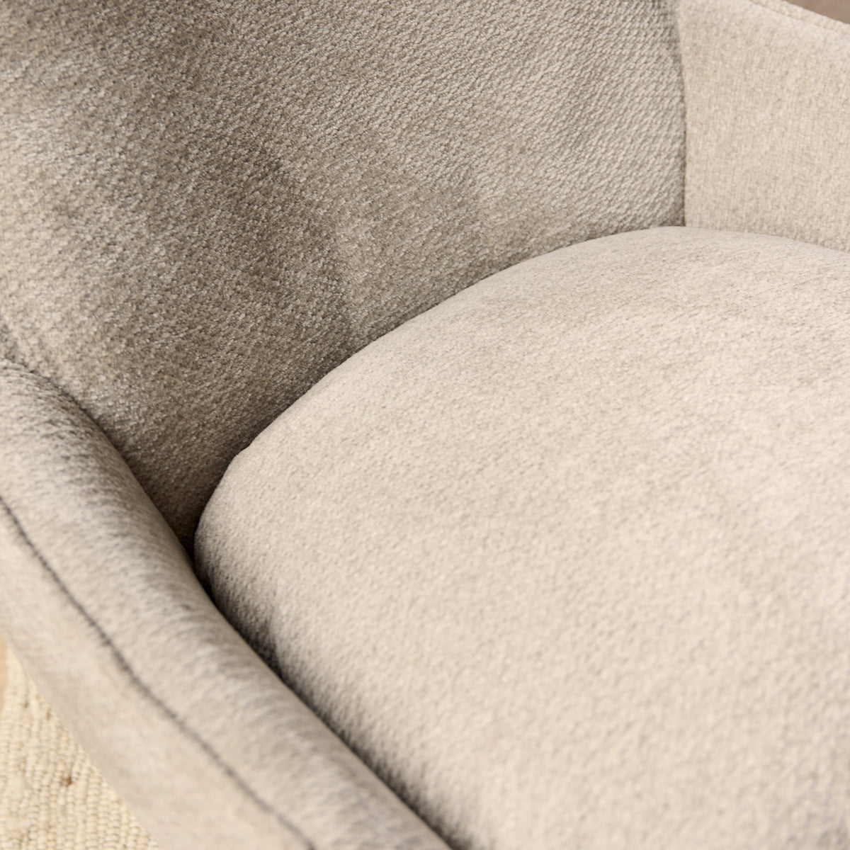 Armchair – Taupe Upholstery, Swivel Function, Matching Footstool – Olivia | Starfurn