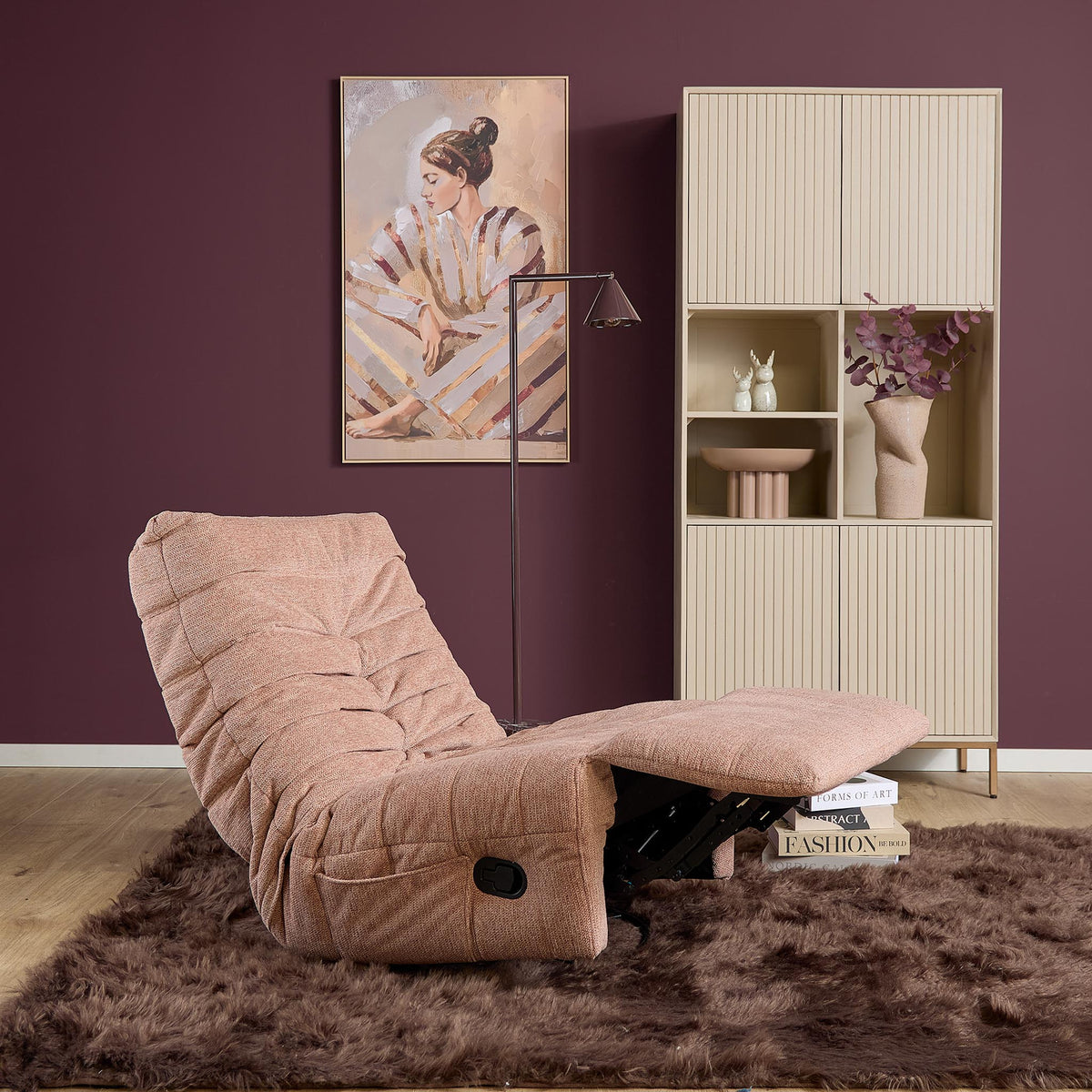 Relaxsessel – Plissierte Polsterung, Drehfunktion, Manuelle Verstellung – Zen | Starfurn