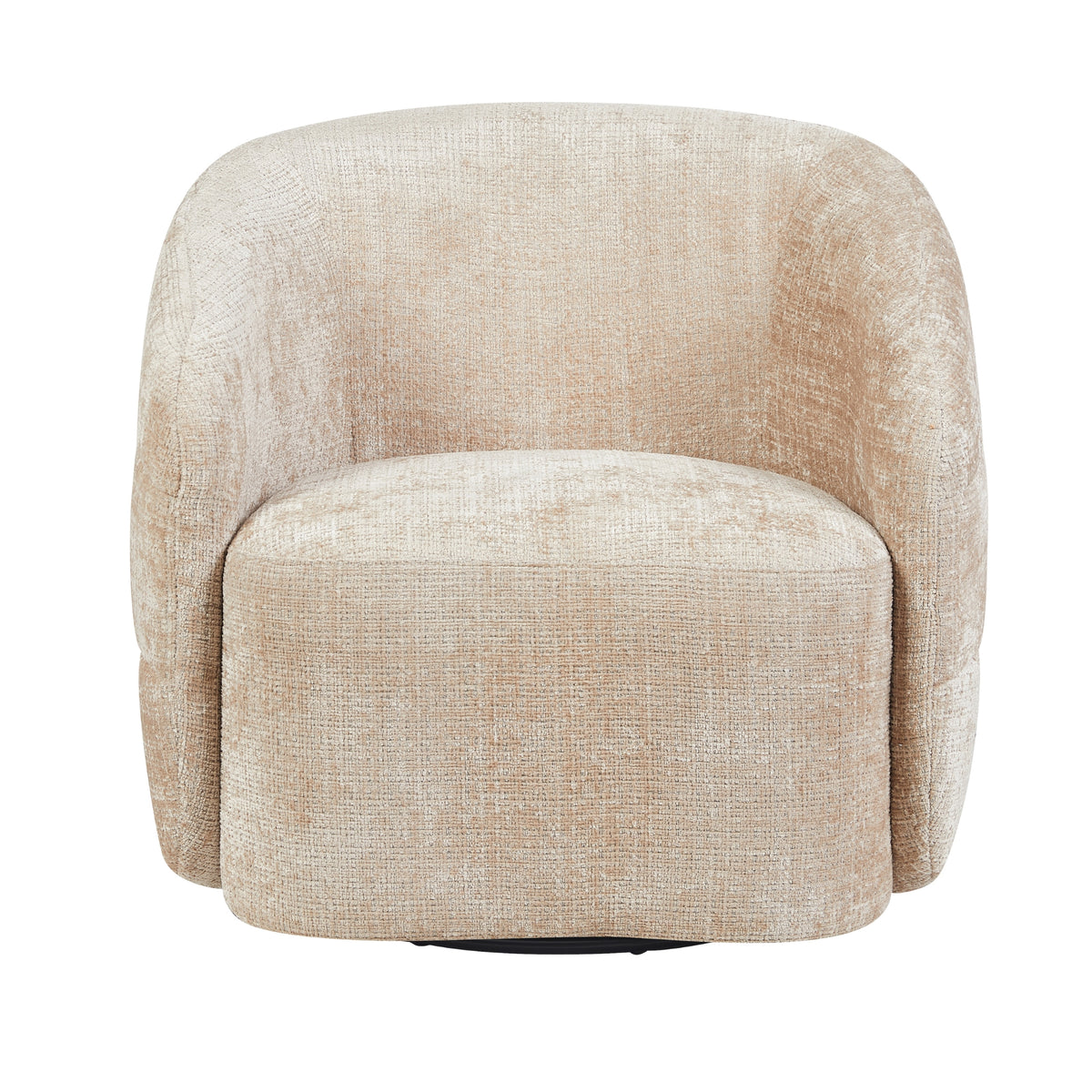 Armchair – Beige Cover, Swivel Function, Rounded Shapes – Yara | Starfurn