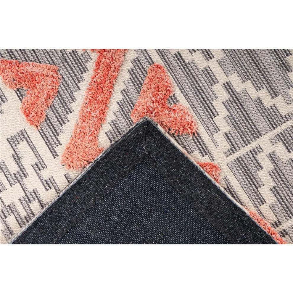 Rug Flatweave Ethnic Cotton Grey/Apricot – Ethnie 125 | Kayoom