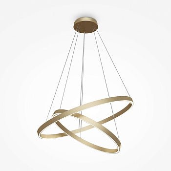 Pendelleuchte mit Messing - Finish, 800 mm Durchmesser, integrierter LED 88 W, 5200 lm, 4000 K, höhenverstellbar – Rim | Maytoni - Esszett Luxury | Stilvolles Wohnen mit Charakter