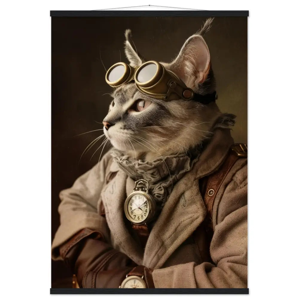 Schulposter – Arabische Mau Katze, Steampunk-Outfit, Brille | St Tropez Art