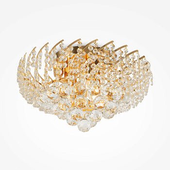 Kronleuchter mit gold‑Metallrahmen, Kristall‑Anhänger 6‑flammig – Karolina | Maytoni - Esszett Luxury | Stilvolles Wohnen mit Charakter