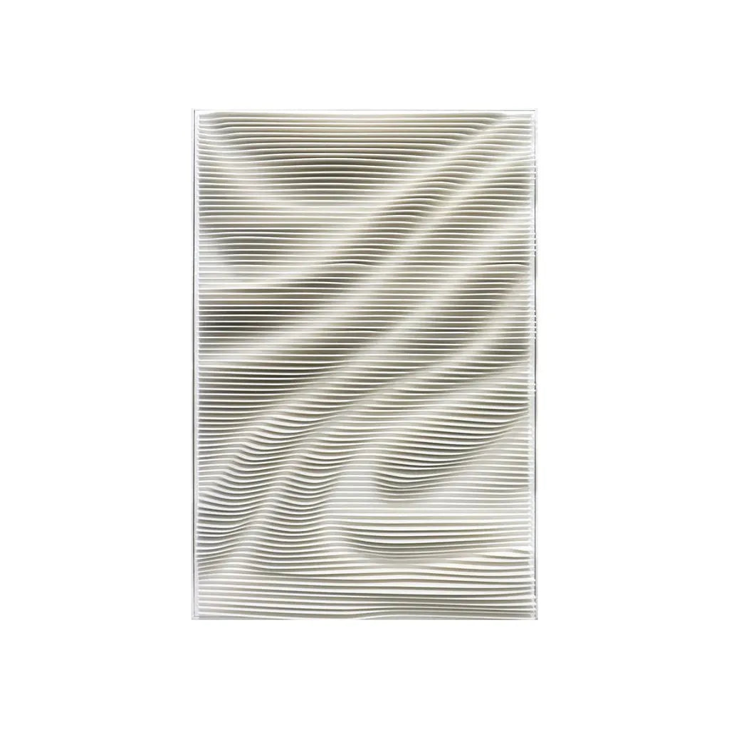 Wandpaneel – MDF Material, Weiße Farbe, Wellenrelief Design - Aleishia | PTMD