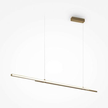 Pendelleuchte Design aus gebürstetem Messing und schwarzem Metall Lineares Design & Integrierte LED – Halo | Maytoni - Esszett Luxury | Stilvolles Wohnen mit Charakter