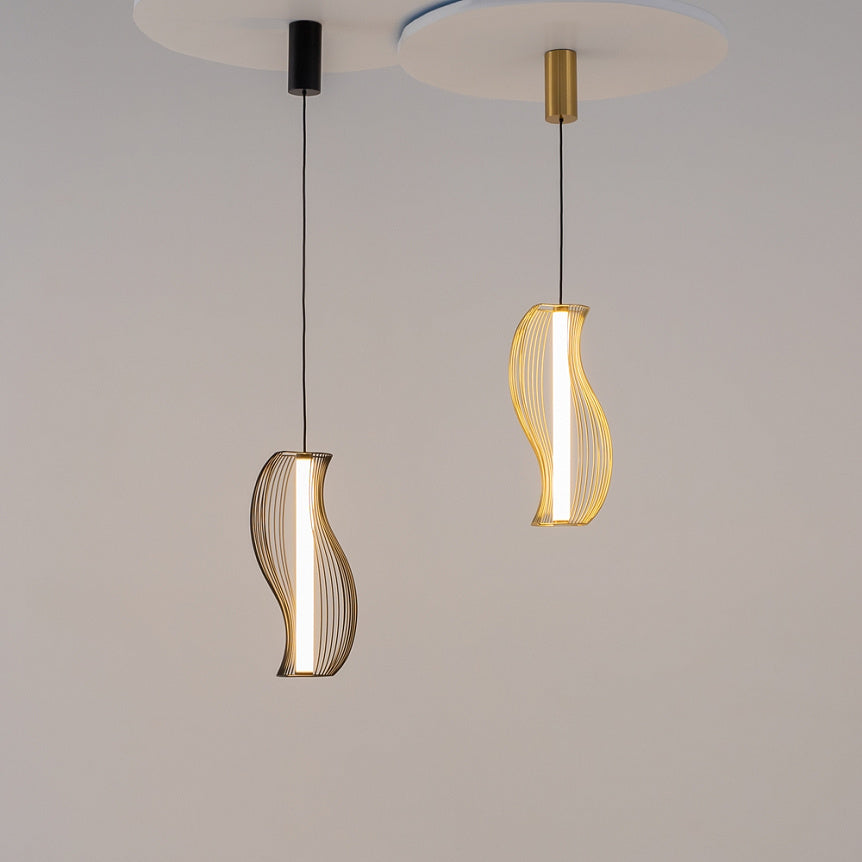Pendant Light Black Metal Acrylic Elements Modern Linear Design – Shadows of the Past | Maytoni
