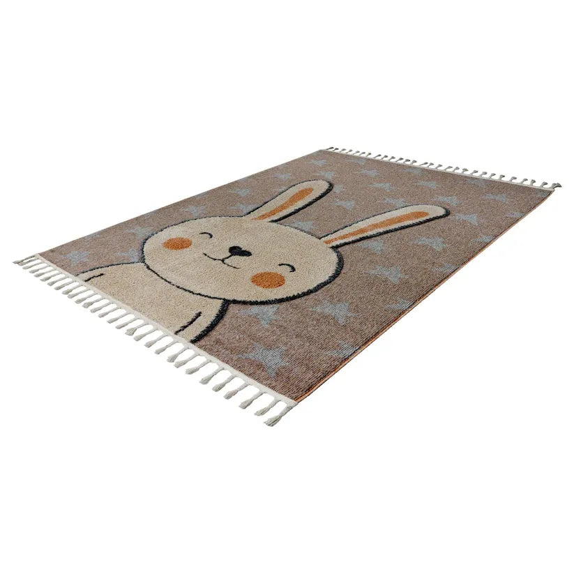 Teppich – Hasenmotiv, Polypropylen Flor, Kurzflor Struktur, 160 x230 cm - Modena 415 | Kayoom
