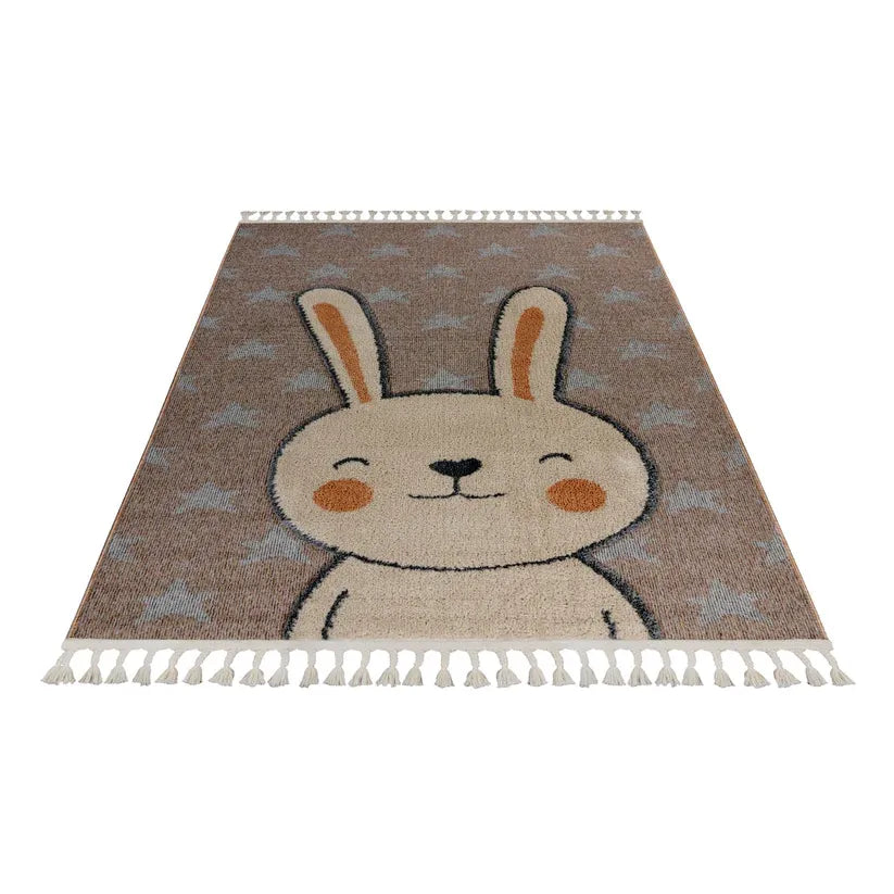 Teppich – Hasenmotiv, Polypropylen Flor, Kurzflor Struktur, 160 x230 cm - Modena 415 | Kayoom