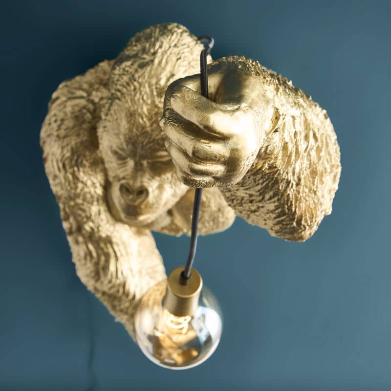 Wandleuchte – Skulpturales Design, Markantes Tiermotiv, Polyresin-Konstruktion, Goldfinish – Jungle Jack | WERNS