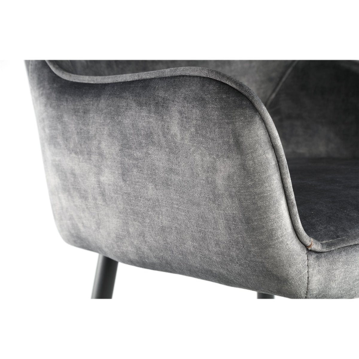 Barstuhl - Fallon Velvet Niedrig (60 x 54 x 95 cm) Anthrazit von PTMD - Esszett Luxury | Stilvolles Wohnen mit Charakter