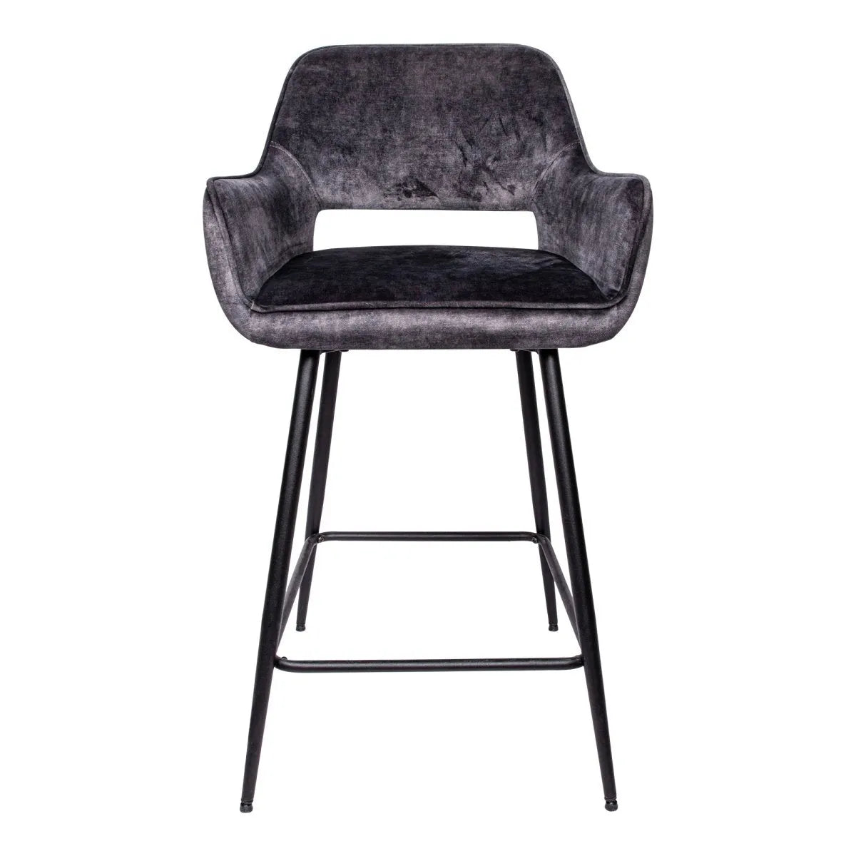 Velvet & Metal Bar Stool with Armrests – Fal | PTMD