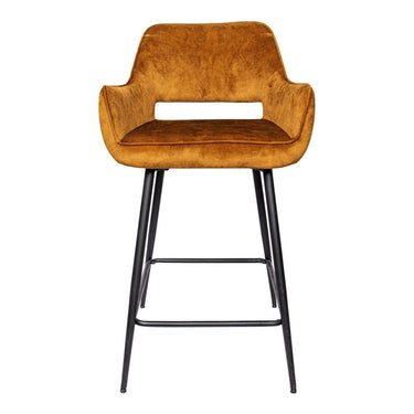 Barstuhl - Fallon Velvet Niedrig (60 x 54 x 95 cm) Rost von PTMD - Esszett Luxury | Stilvolles Wohnen mit Charakter
