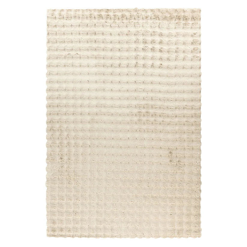 Teppich – Cloud-Soft Hochflor Komfort, 3D Tiefen Design, Creme Farbe, 200 x 290 cm - Hailey 125 | Kayoom