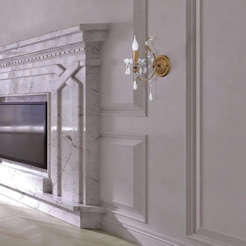 Wall Light with Gold Frame and Crystal Pendants – Sevilla | Maytoni