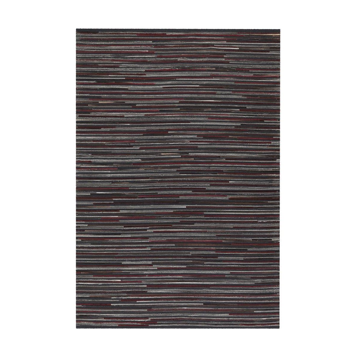 Patchwork-Look Rug Leather-Wool Mix & Flat Structure - Wild 8023 | Kayoom
