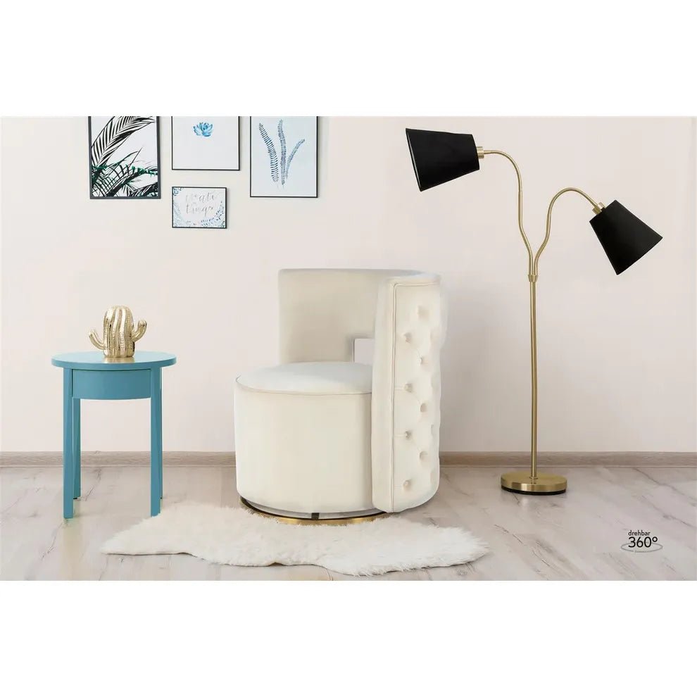Sessel mit Samtbezug glamuröser Steppung & 360° Drehfunktion – Beverly 125 | Kayoom - Esszett Luxury | Stilvolles Wohnen mit Charakter