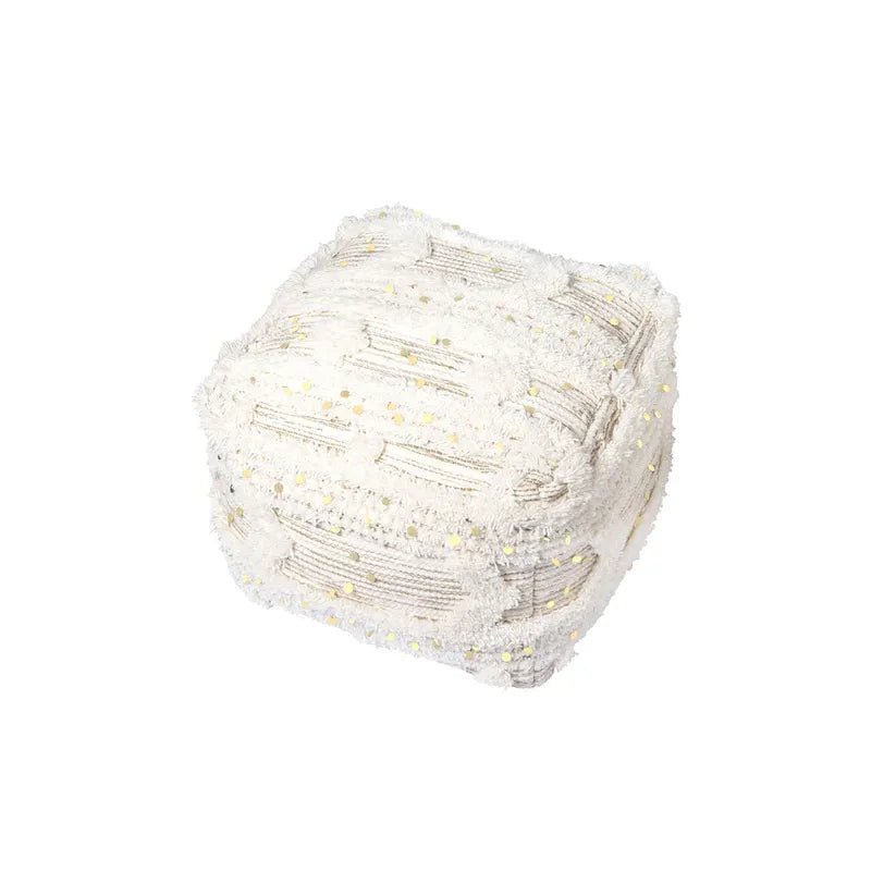 Pouf mit Fransen, Quasten & Boho - Struktur – Bohist 425 | Kayoom - Esszett Luxury | Stilvolles Wohnen mit Charakter