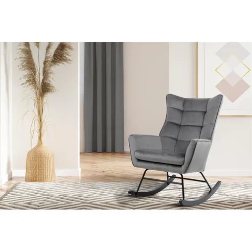 Stuhl Gestepptes Detail Samtbezug Eisen - Gestell Holz - Kufen – Bryana 125 | Kayoom - Esszett Luxury | Stilvolles Wohnen mit Charakter