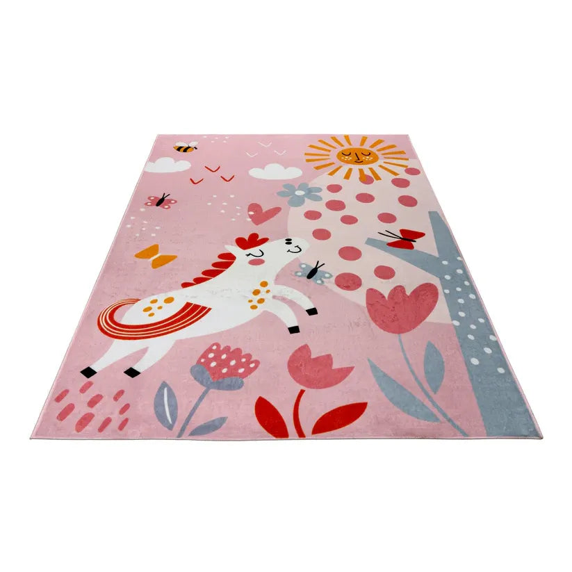 Teppich – Sanfte Farbwelt, Behaglicher Komfort, Liebevolles Kindermotiv, 6 mm - Wonder 126 | Kayoom