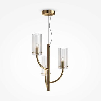 Pendelleuchte mit Messing - Finish und geriffelten Glasschirmen im eleganten Design – Arco | Maytoni - Esszett Luxury | Stilvolles Wohnen mit Charakter