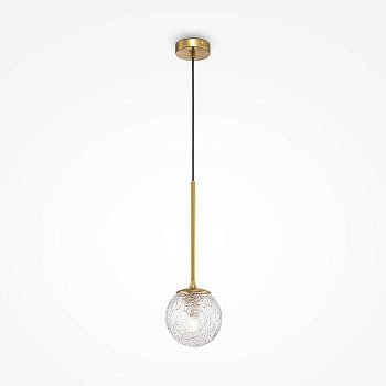 Pendelleuchte mit transparenter Moiré - Glaskugel und Messing - Finish im modernen Design – Ligero | Maytoni - Esszett Luxury | Stilvolles Wohnen mit Charakter