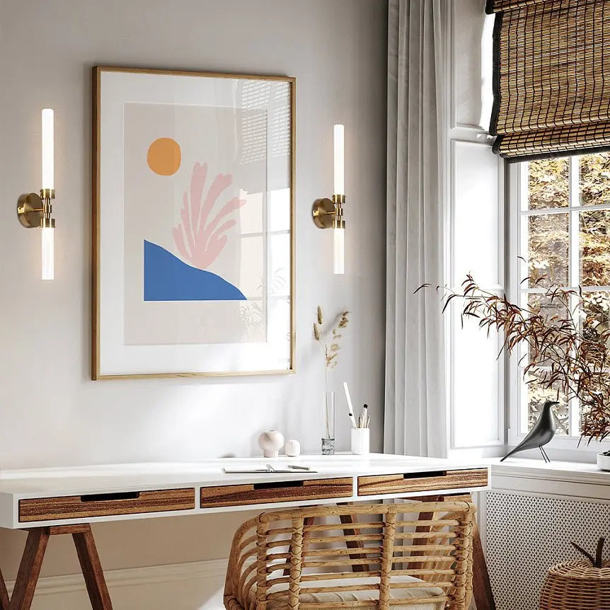 Wall Lamp with Brass Finish and Clear & White Glass Diffuser – Stelo | Maytoni